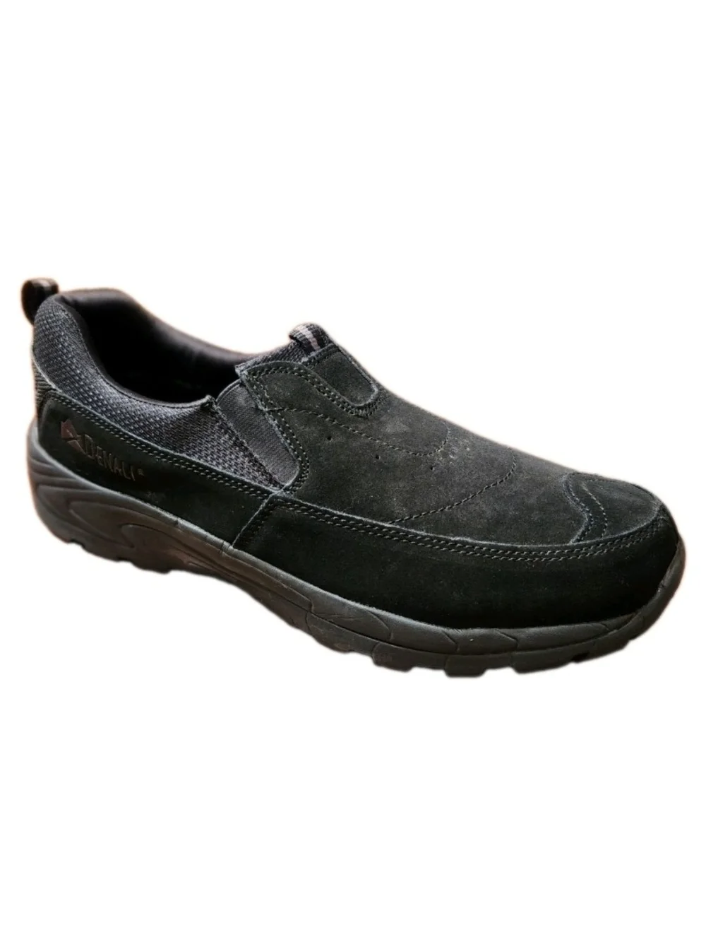 Denali Black Leather Suede Slip-On Shoes Size US 12 | UK 11 Men's Hiking Comfort